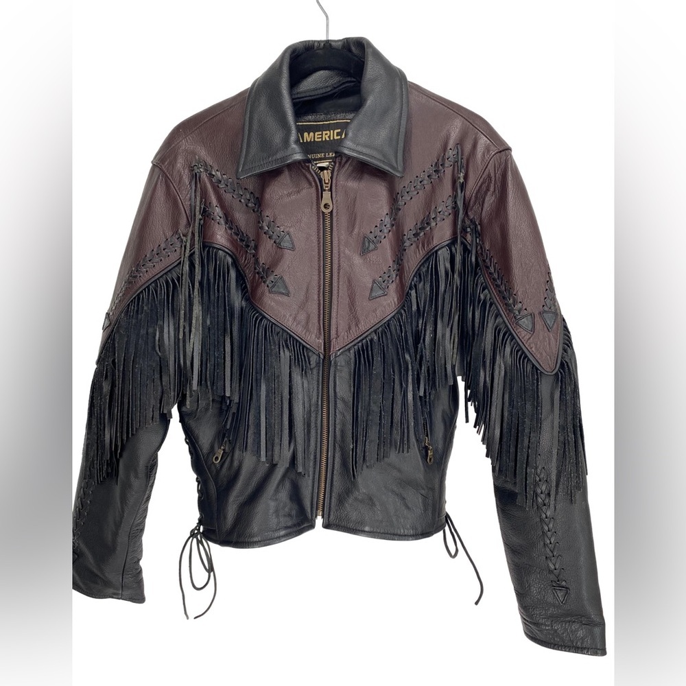 Firm price weighs over 5 lbs VTG American Top Leather Moto Jacket